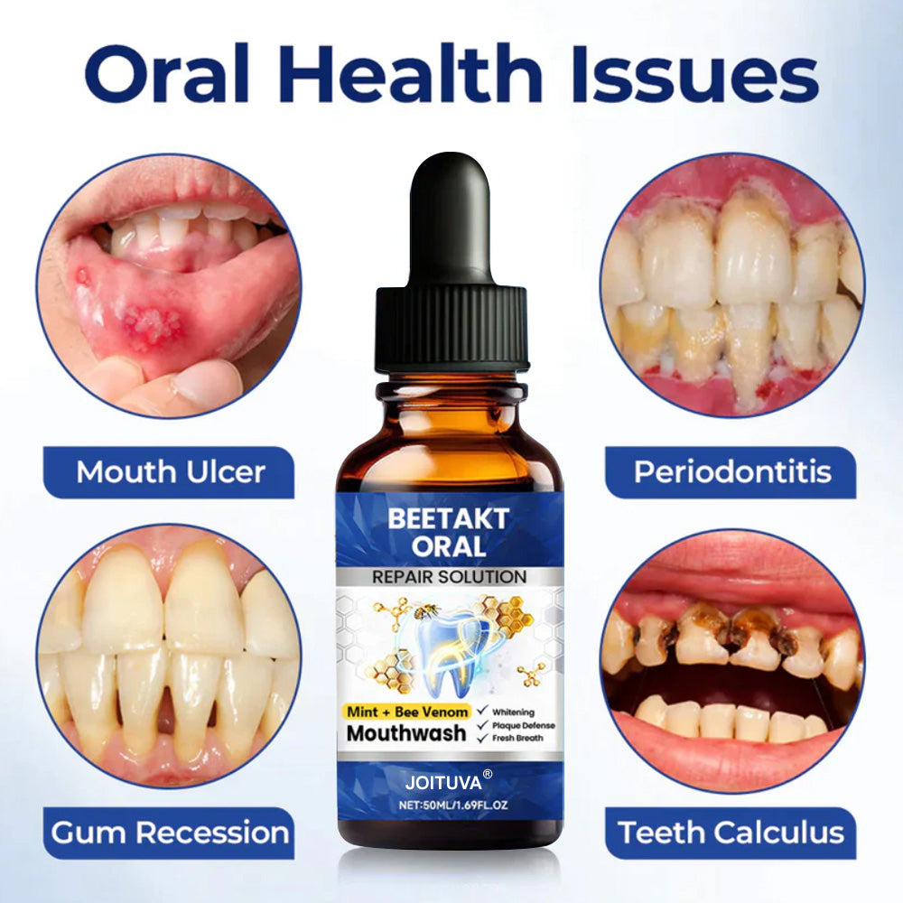 💡JOITUVA®   Oral Repair Solution, Bee Venom  Concentrated Drops for R   eceding Gums, Bleeding & Plaque, Advanced Mouthwash Alternativ