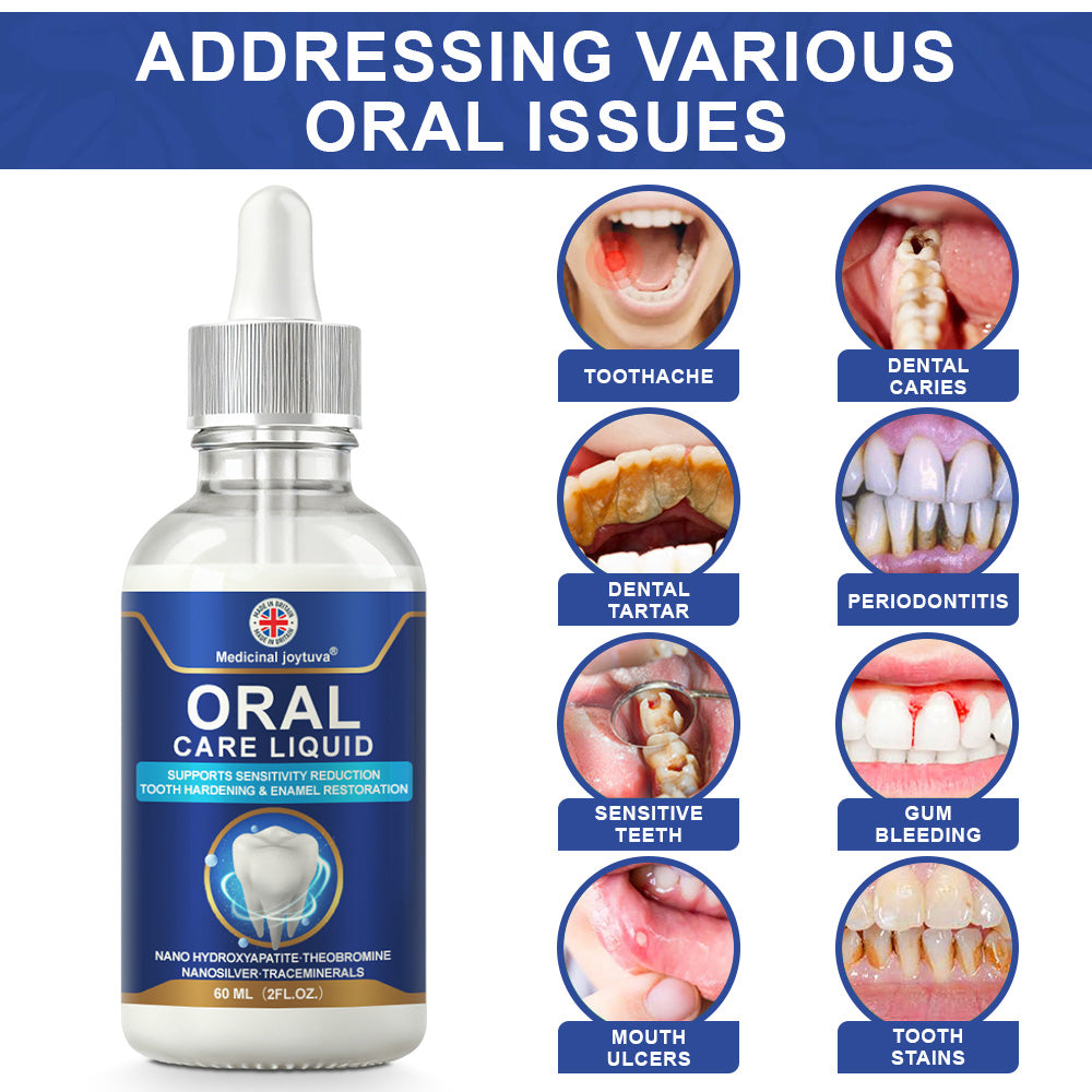 🆙🦷Oral Care Liquid– Effectively treats enamel damage, gum inflammation, toothaches, sensitive teeth, gum bleeding, periodontitis, cavities, mouth ulcers, and bad breath.