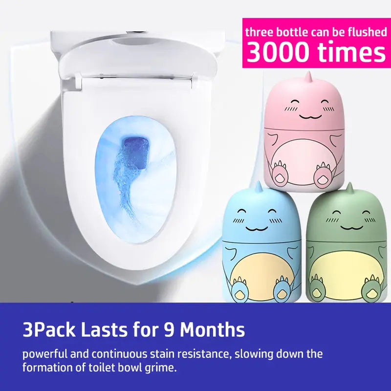 🆙Cute Dinosaur Automatic Toilet Cleaner | Long-Lasting Cistern Gel & Limescale Remover | Up to 9 Months Freshness