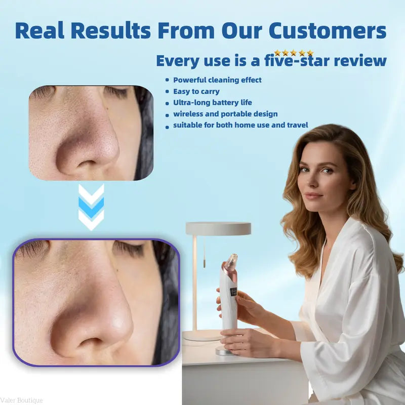 🆙Electric Pore Vacuum & Blackhead Remover – Rechargeable Spot Extractor Tool Setf